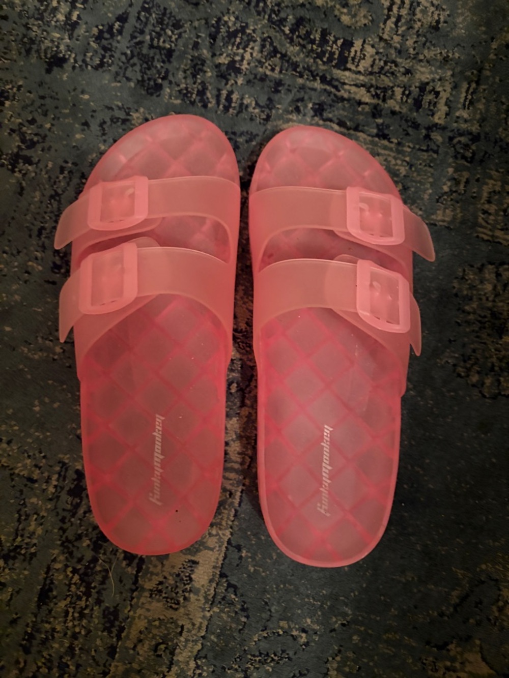 Women's Pink Double-Buckle Slide Sandals